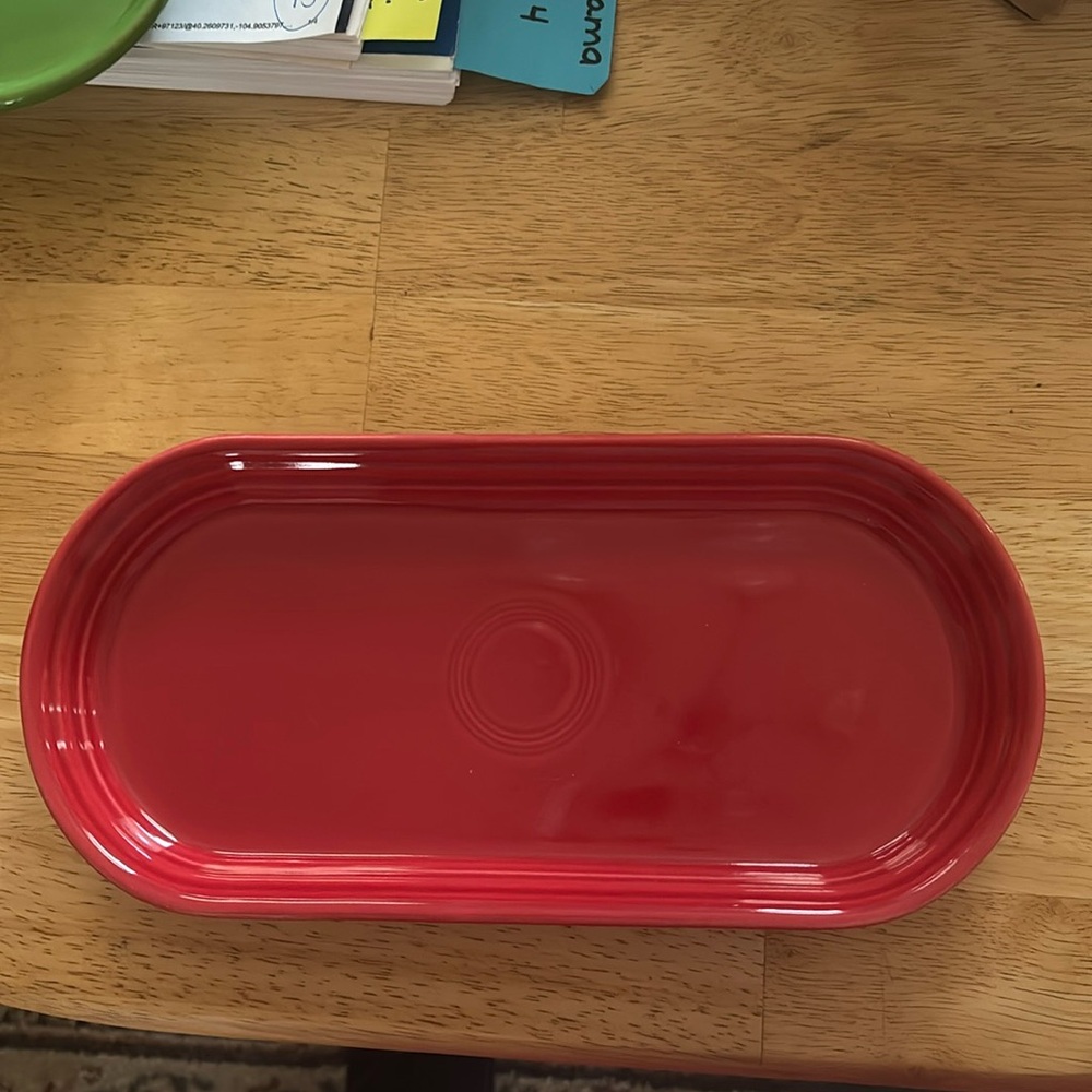Retired Scarlet Small Fiesta Bread Tray
